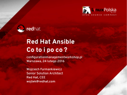Red Hat Ansible Co to i po co - CONFIGURATION MANAGMENT