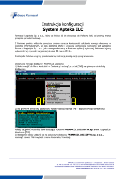 Instrukcja konfiguracji System Apteka ILC