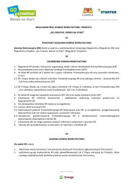 Regulamin Komisji Rekrutacyjnej