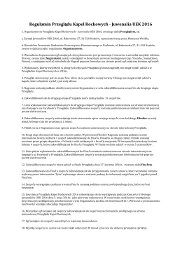 Regulamin - Juwenalia UEK 2015