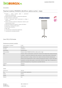 Flipchart mobilny FRANKEN, 68x105cm, tablica