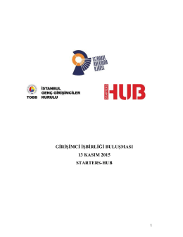 girişimci işbirliği buluşması 13 kasım 2015 starters-hub