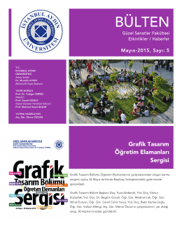 5. Sayı Mayıs - İstanbul Aydın Üniversitesi – Güzel Sanatlar Fakültesi