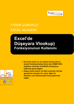Excel`de Düşeyara Vlookup)