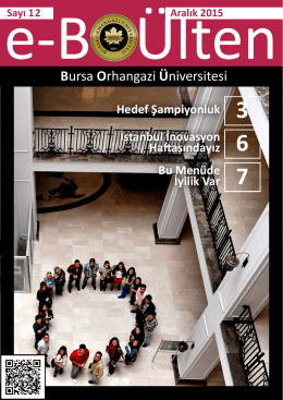 E-Bülten sayı 12 yayınlandı. - Bursa Orhangazi Üniversitesi