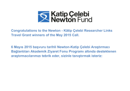 Congratulations to the Newton - Kâtip Çelebi