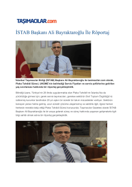 İSTAB Başkanı Ali Bayraktaroğlu İle Röportaj
