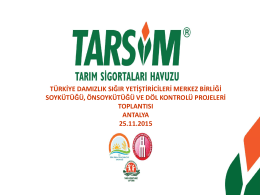 TARİFE - Türkiye Damızlık Sığır Yetiştiricileri Merkez Birliği