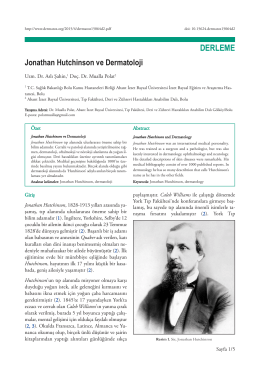 Jonathan Hutchinson ve Dermatoloji Aslı Şahin, Mualla