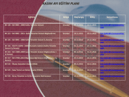 istanbul kasım ayı eğitim planı 2015