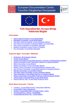 Türk Kaynaklardan Avrupa Birliği Hakkında Bilgiler