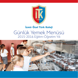 Günlük Yemek Menüsü - İzmir Özel Türk Koleji