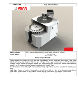 0061-1-000 Draje Dolum Makinesi Kullanım Amacı Belirli adetdeki