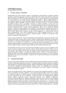 İstanbul Bilgi Üniversitesi Erasmus İlkeleri 2007-2013 I