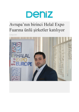 Avrupa`nın birinci Helal Expo Fuarına ünlü şirketler katılıyor