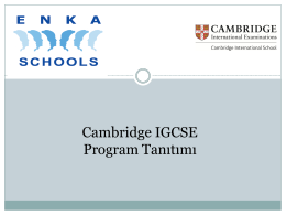 Cambridge IGCSE Program Tanıtımı