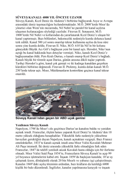 Süveyş Kanalı: 4000 Yıl Önceye Uzanır