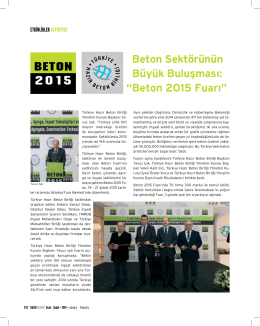 Beton Sektörünün Büyük Buluşması: “Beton 2015 Fuarı”