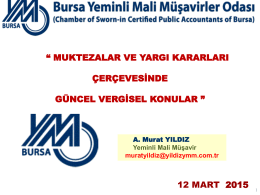 YMM Murat YILDIZ - Bursa Yeminli Mali Müşavirler Odası