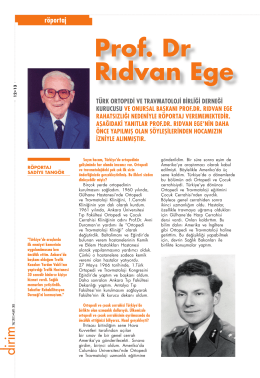Prof. Dr Rıdvan Ege