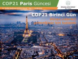 COP21 Paris Güncesi COP21 Birinci Gün