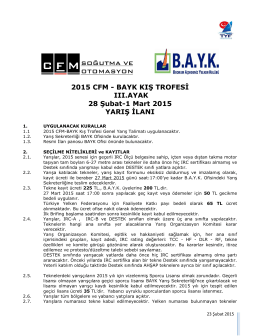 2015 CFM - BAYK KIŞ TROFESİ III.AYAK 28 Şubat-1 Mart