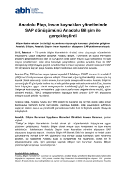 Anadolu Etap, insan kaynakları yönetiminde SAP dönüşümünü
