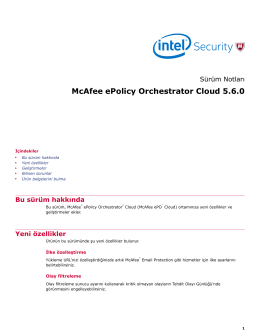 McAfee ePolicy Orchestrator Cloud 5.6.0 Sürüm Notları