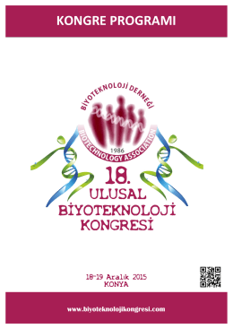 kongre programı - 18. Biyoteknoloji Kongresi