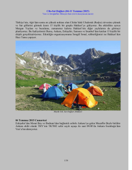 Cilo-Sat Dağları (04-11 Temmuz 2015)