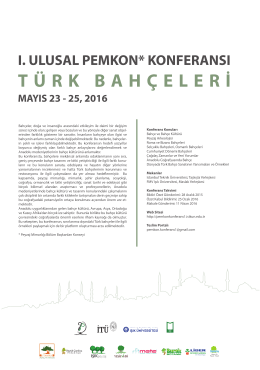 I. Ulusal PEMKON Konferans Posteri - pemkon - 2016