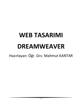 WEB TASARIMI DREAMWEAVER