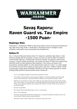 Savaş Raporu: Raven Guard vs. Tau Empire -1500 Puan-