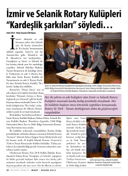 İzmir ve Selanik Rotary Kulüpleri “Kardeşlik şarkıları” söyledi…