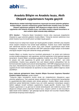 Anadolu Bilişim ve Anadolu Isuzu, Akıllı Otopark uygulamasını