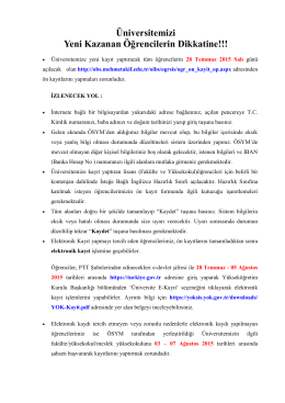 Kayıt Bilgileri - Mehmet Akif Ersoy Üniversitesi Öğrenci İşleri Daire