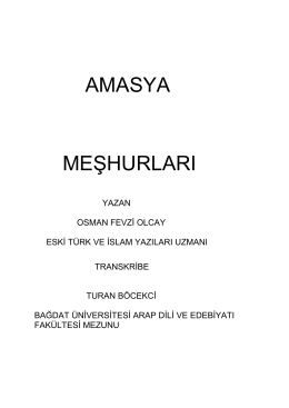 amasya meşhurları - Amasya Belediyesi