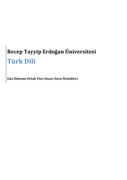 Türk Dili - UZEM - Recep Tayyip Erdoğan Üniversitesi