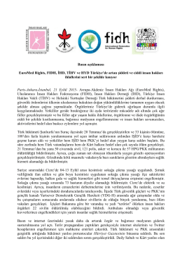 Basın açıklaması EuroMed Rights, FIDH, İHD, TİHV ve HYD Türkiye