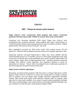 TÜRKİYE RSF: Türkiye`de sansür zemin kazandı