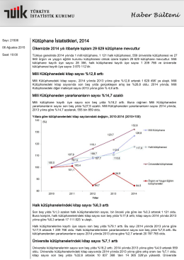 Türkiye İstatistik Kurumu Kütüphane İstatistikleri Haber Bülteni – 2014