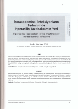 21) Oğuz Reşat Sipahi. Piperacillin/tazobactam in the treatment of