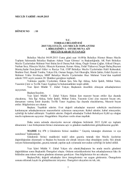 04.09.2015 tarihli meclis kararları