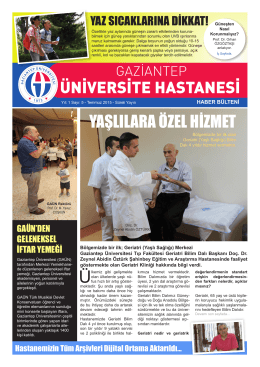 yaşlılara özel hizmet - Gaziantep Üniversitesi Hastaneleri