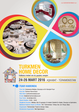 24-26 MART 2016 - Turkmen Home Decor