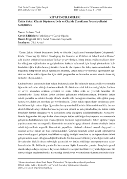 İnceleme - Türk Üstün Zeka ve Eğitim Dergisi