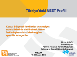 Türkiye`deki NEET Profili