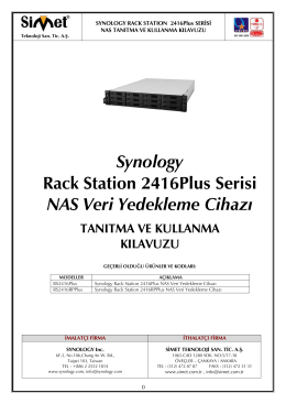 Synology Rack Station 2416Plus Serisi NAS Veri Yedekleme Cihazı
