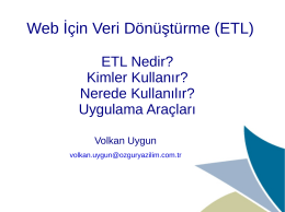 Web İçin Veri Dönüştürme (ETL)