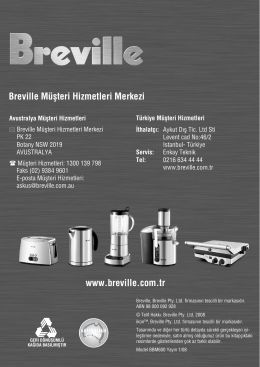 Breville ikon™ Ekmek Yapma Makinenizi Tanıyın devamı